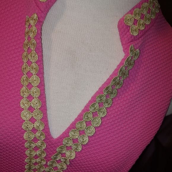 Pappagallo Pink Gold Trim Sheath - Picture 3 of 4